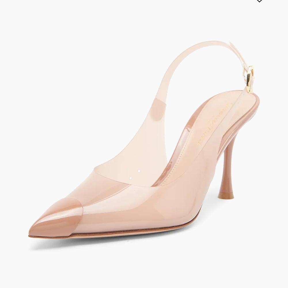 Nude Pointed Slingback Stiletto Heels